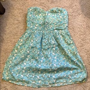 Turquoise & Tan Paisley Dress